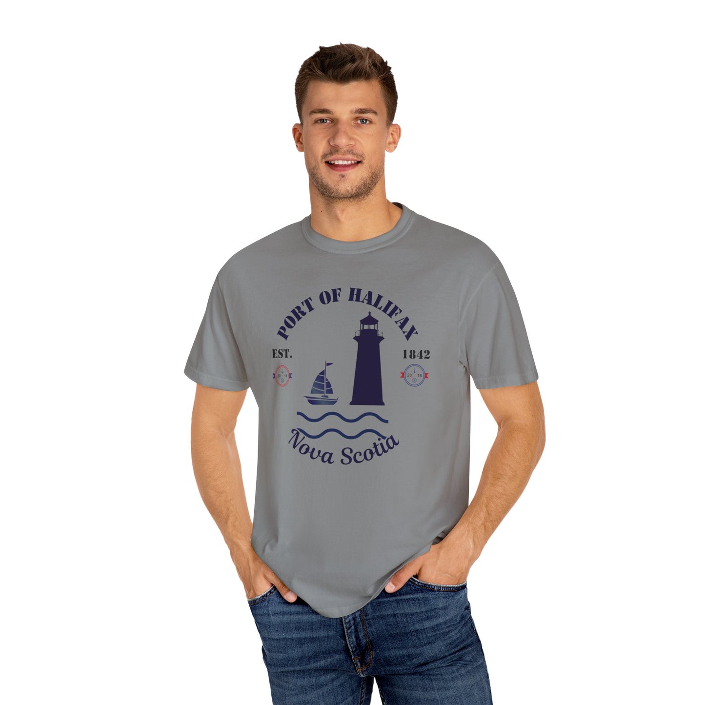 Navy Port Style Lighthouse T-Shirt.