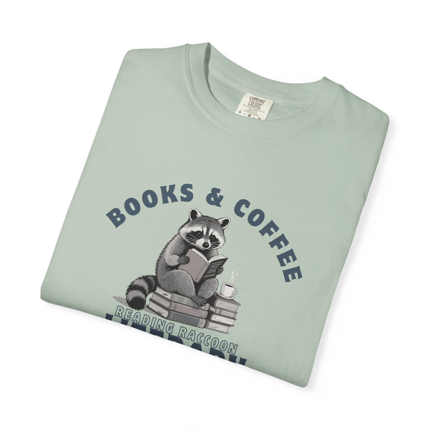 Reading Raccoon- Books & Coffee T-shirt