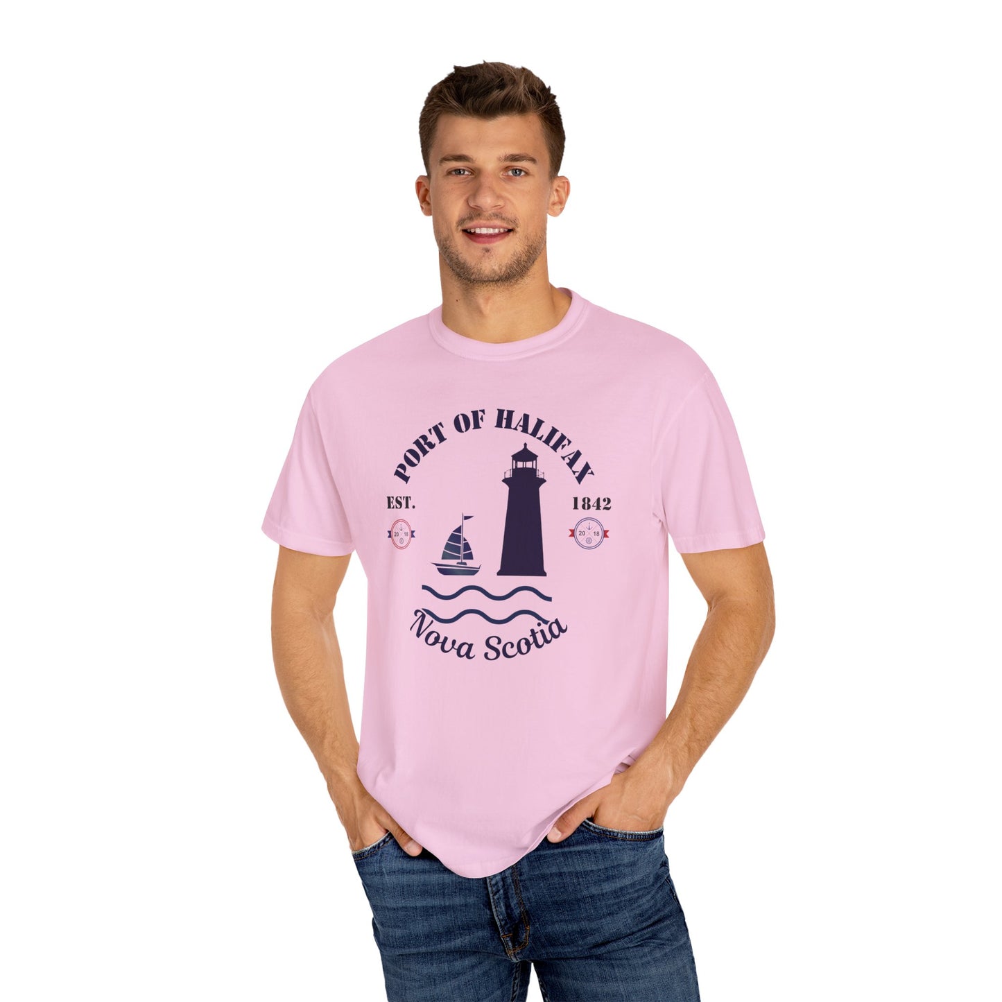 Navy Port Style Lighthouse T-Shirt.