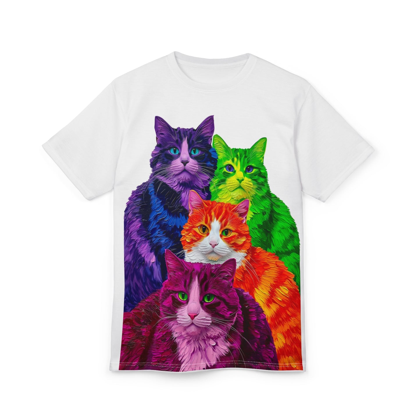 Colorful Cat Art T- Shirt