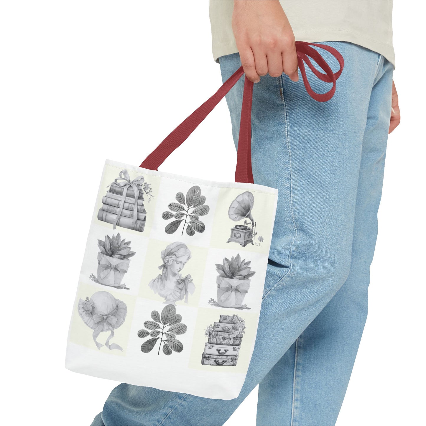 Chic vintage Botanical Tote Bag - Artistic Floral Design.