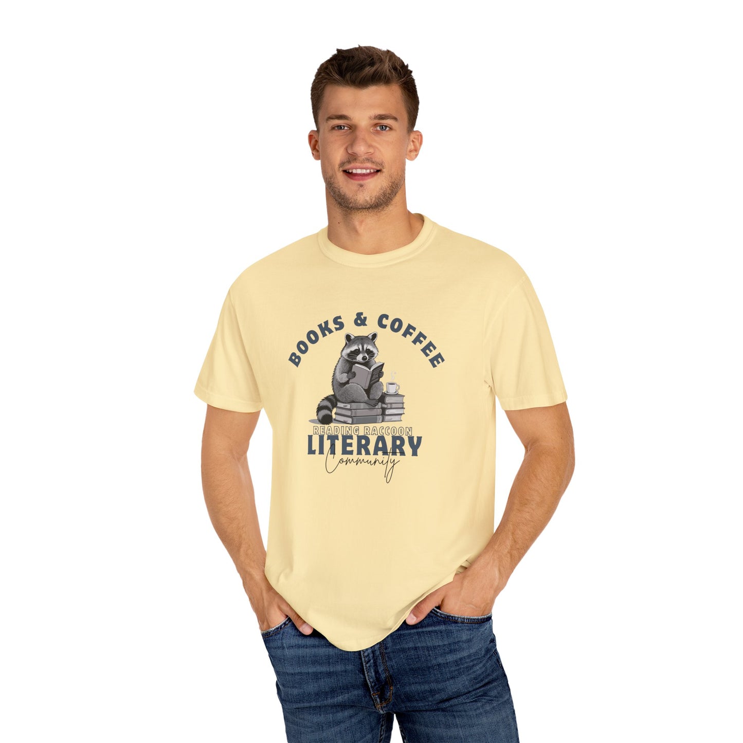 Reading Raccoon- Books & Coffee T-shirt