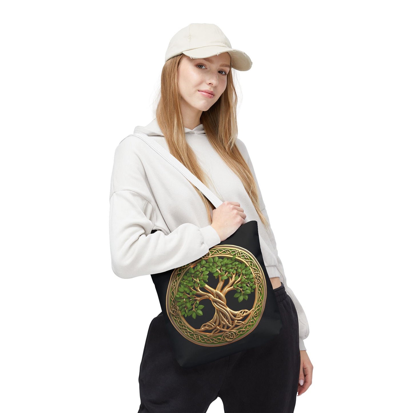 Life Tree Black Tote Bag
