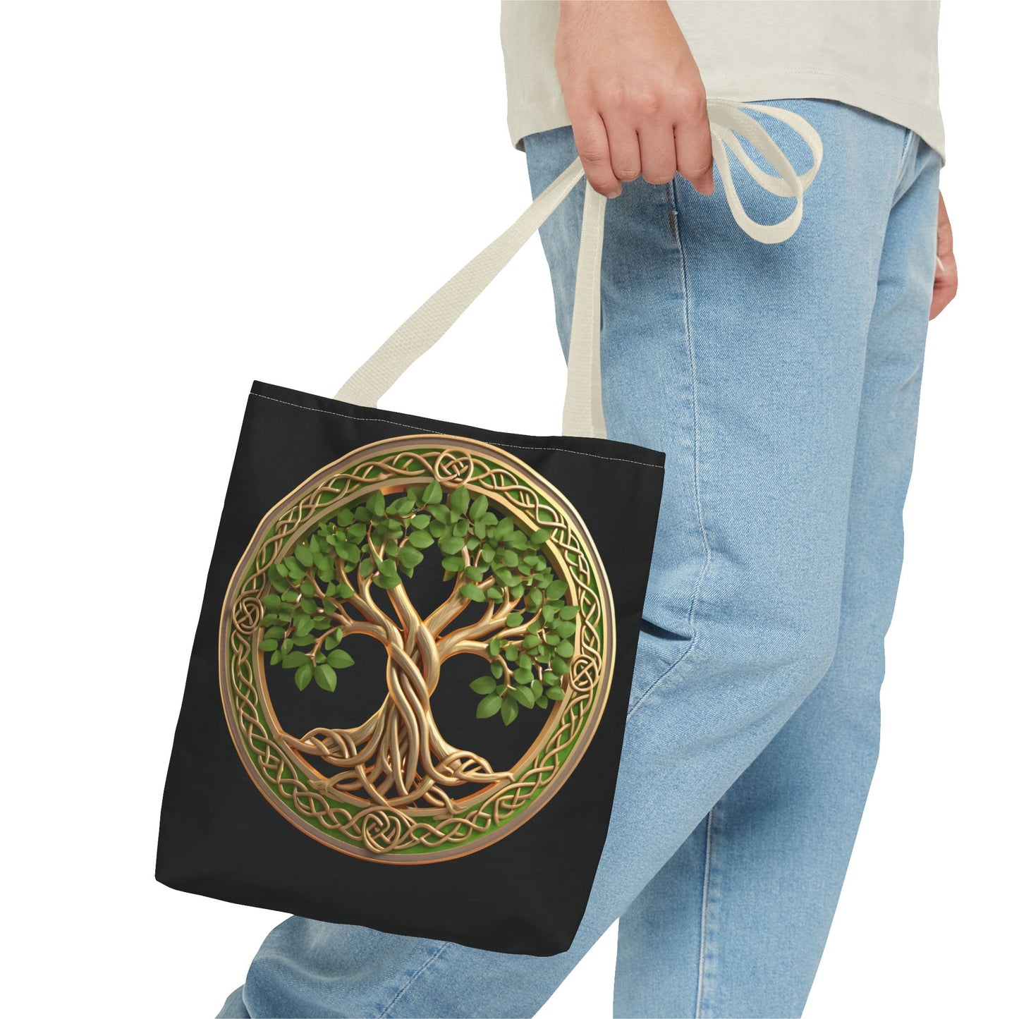Life Tree Black Tote Bag