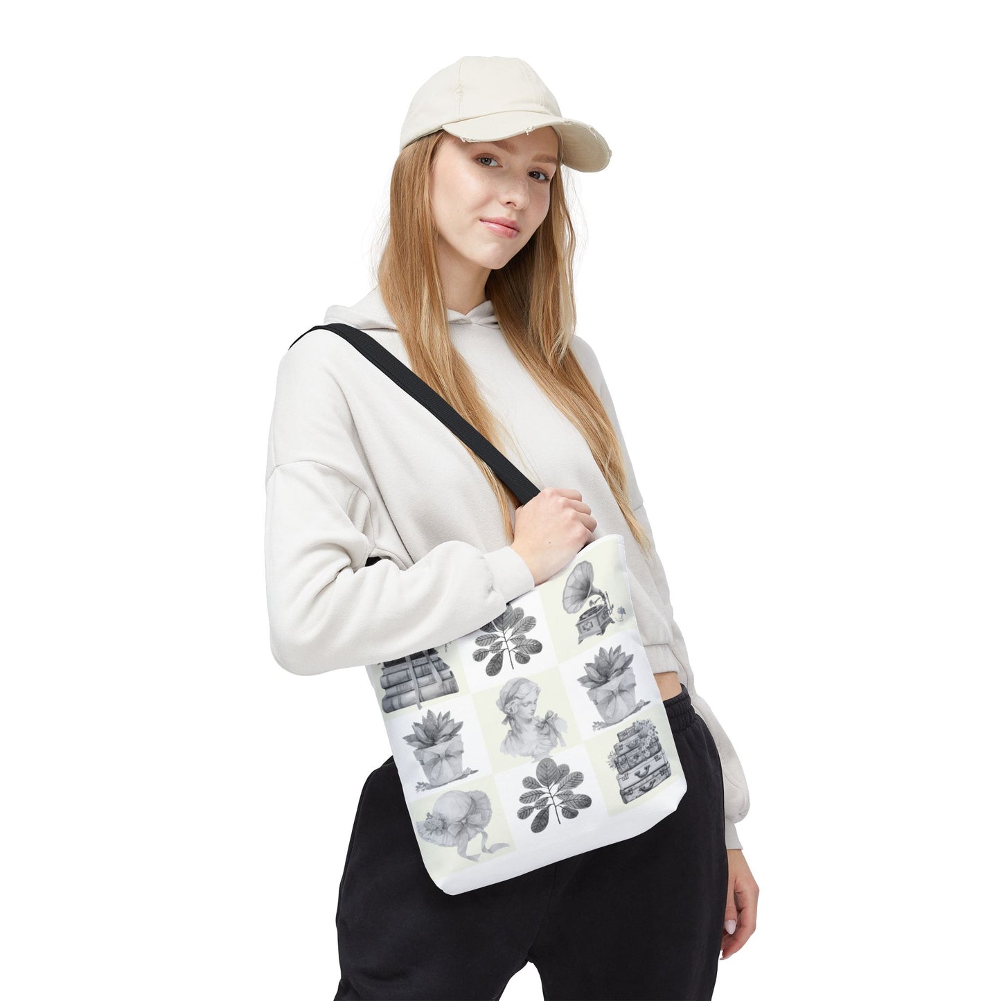 Chic vintage Botanical Tote Bag - Artistic Floral Design.
