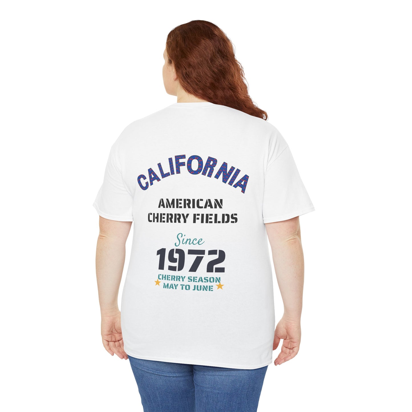 California cherry Season Unisex Tee, Cotton T-shirt, Summer Harvest Graphic Top.