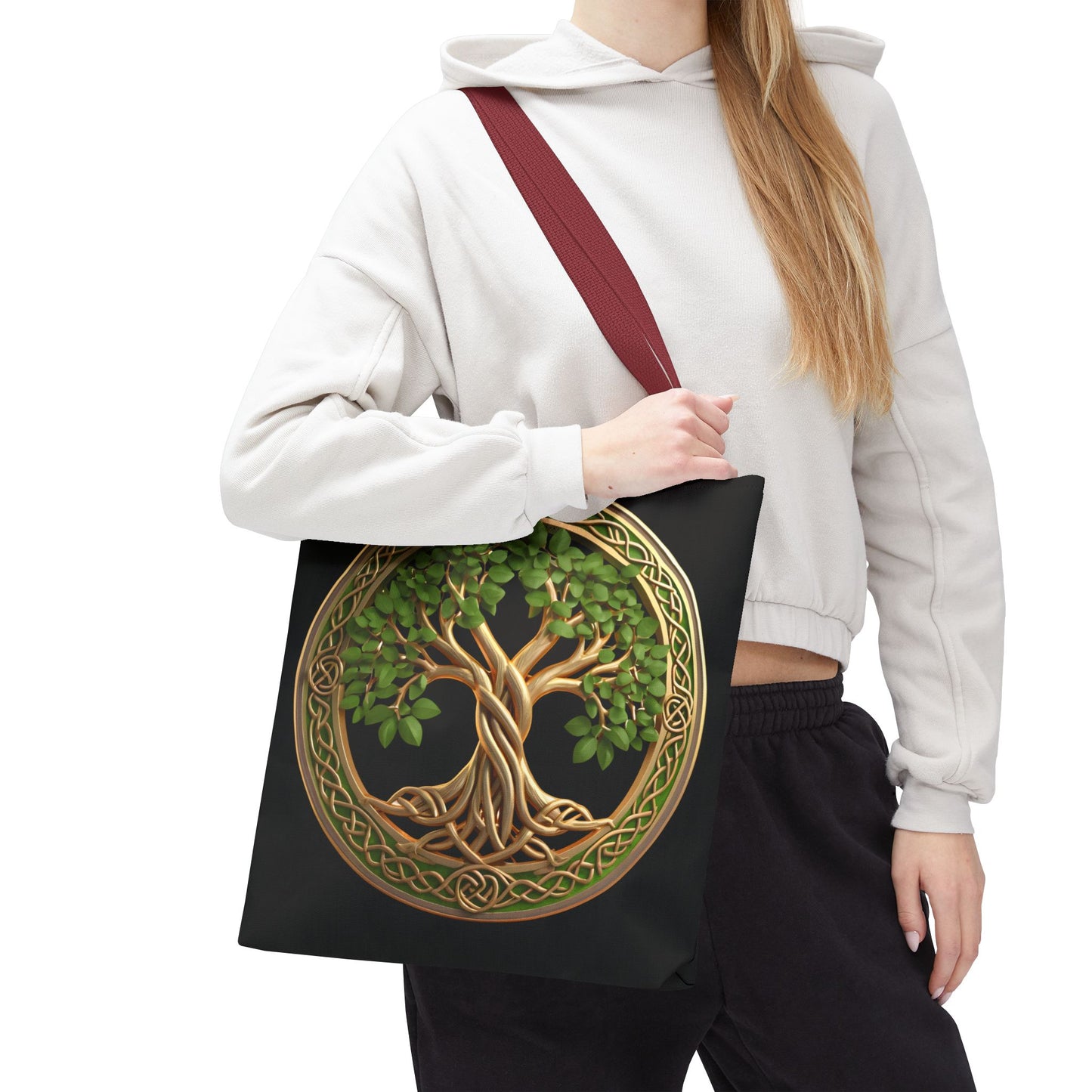 Life Tree Black Tote Bag