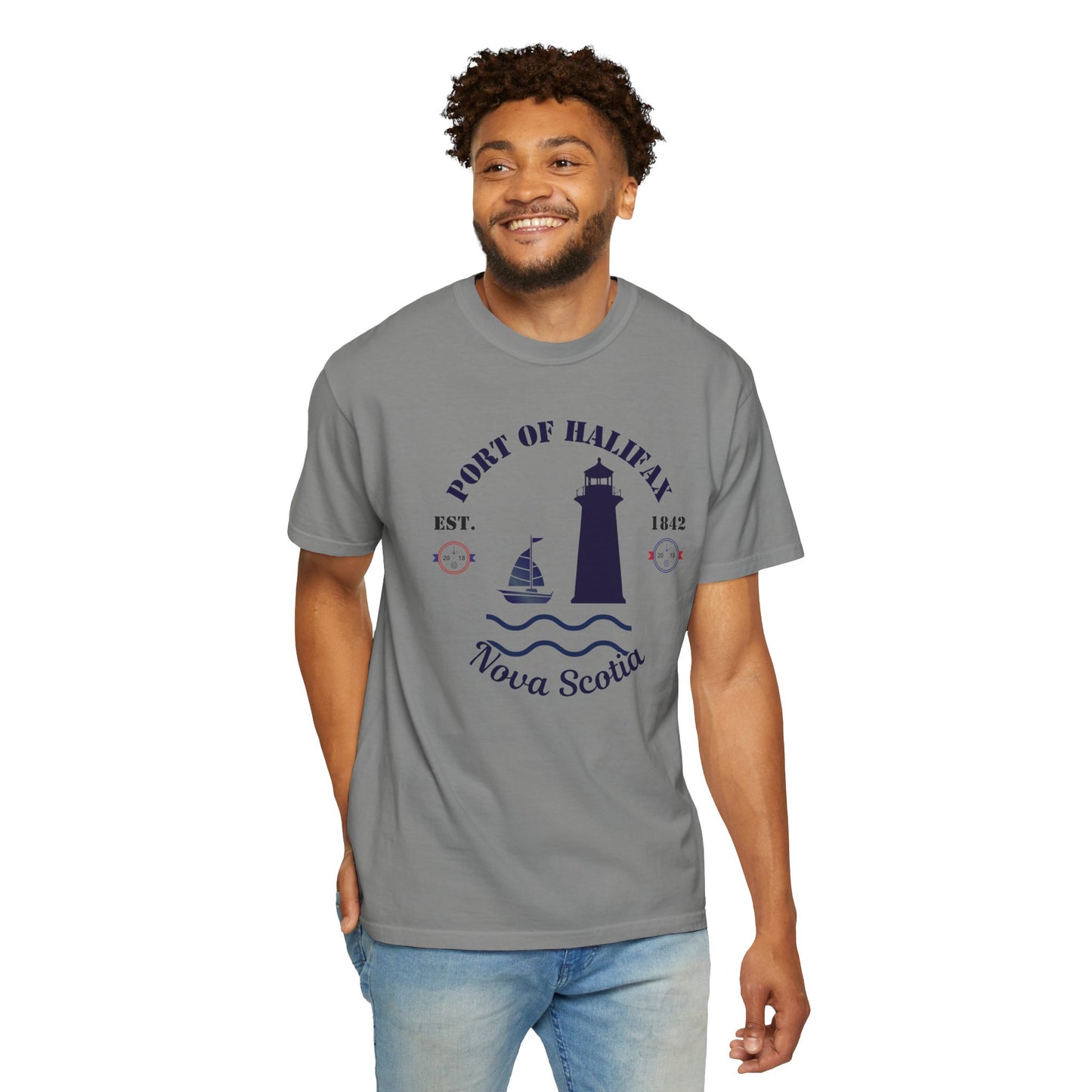 Navy Port Style Lighthouse T-Shirt.