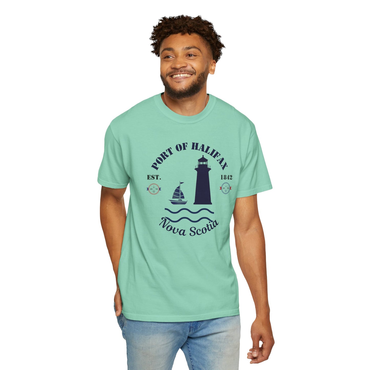 Navy Port Style Lighthouse T-Shirt.