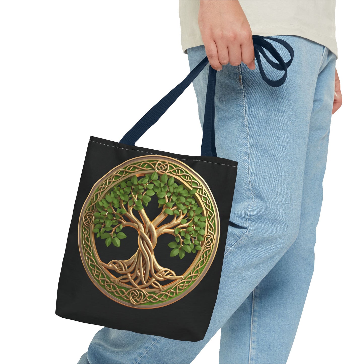 Life Tree Black Tote Bag