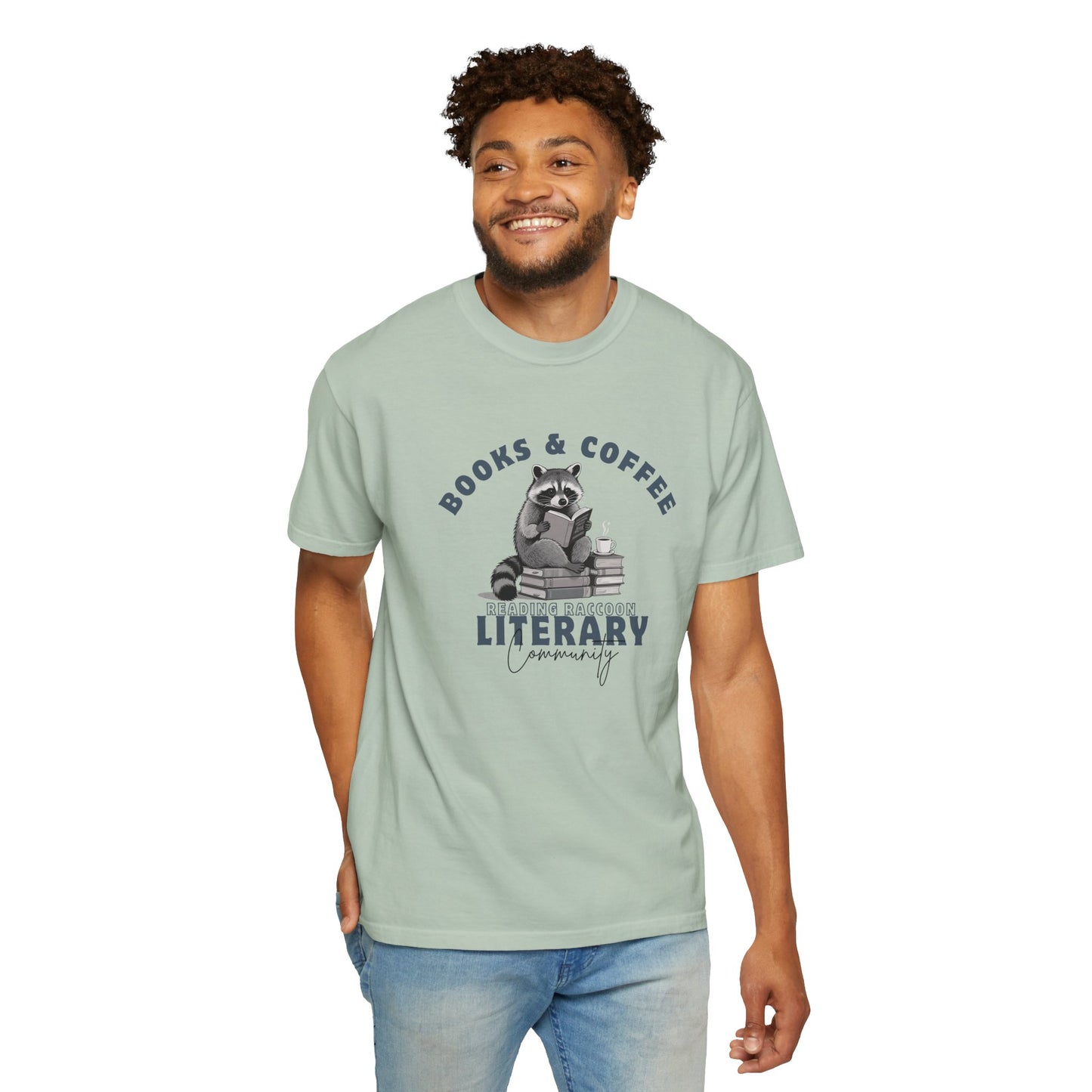 Reading Raccoon- Books & Coffee T-shirt