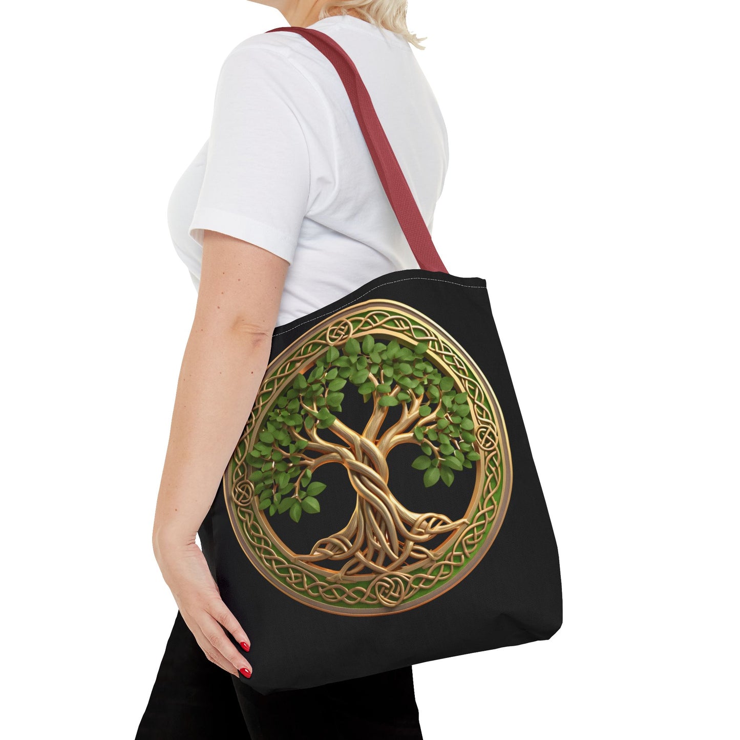 Life Tree Black Tote Bag