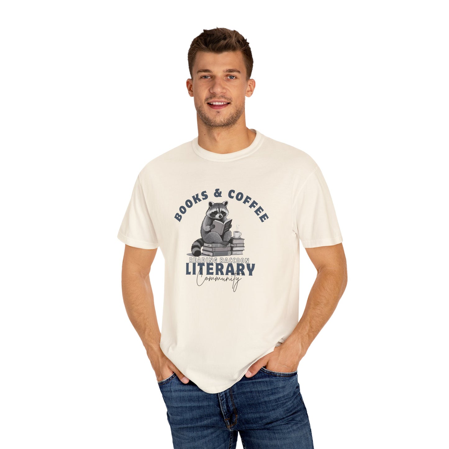 Reading Raccoon- Books & Coffee T-shirt