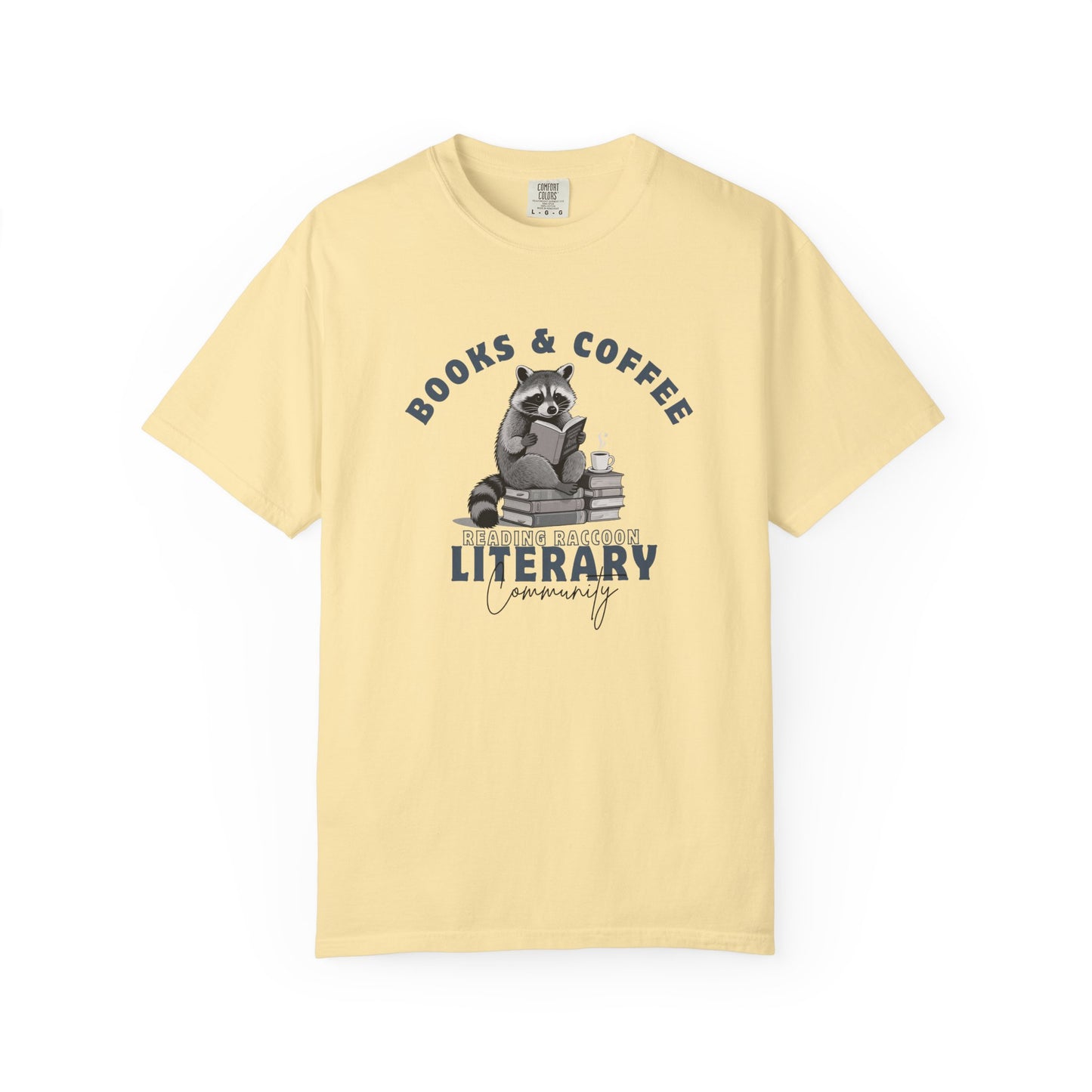 Reading Raccoon- Books & Coffee T-shirt