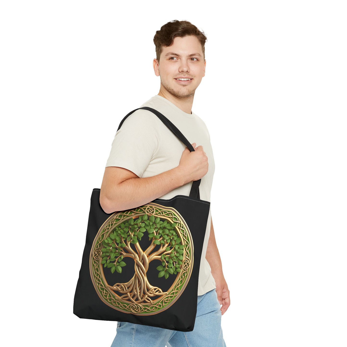 Life Tree Black Tote Bag