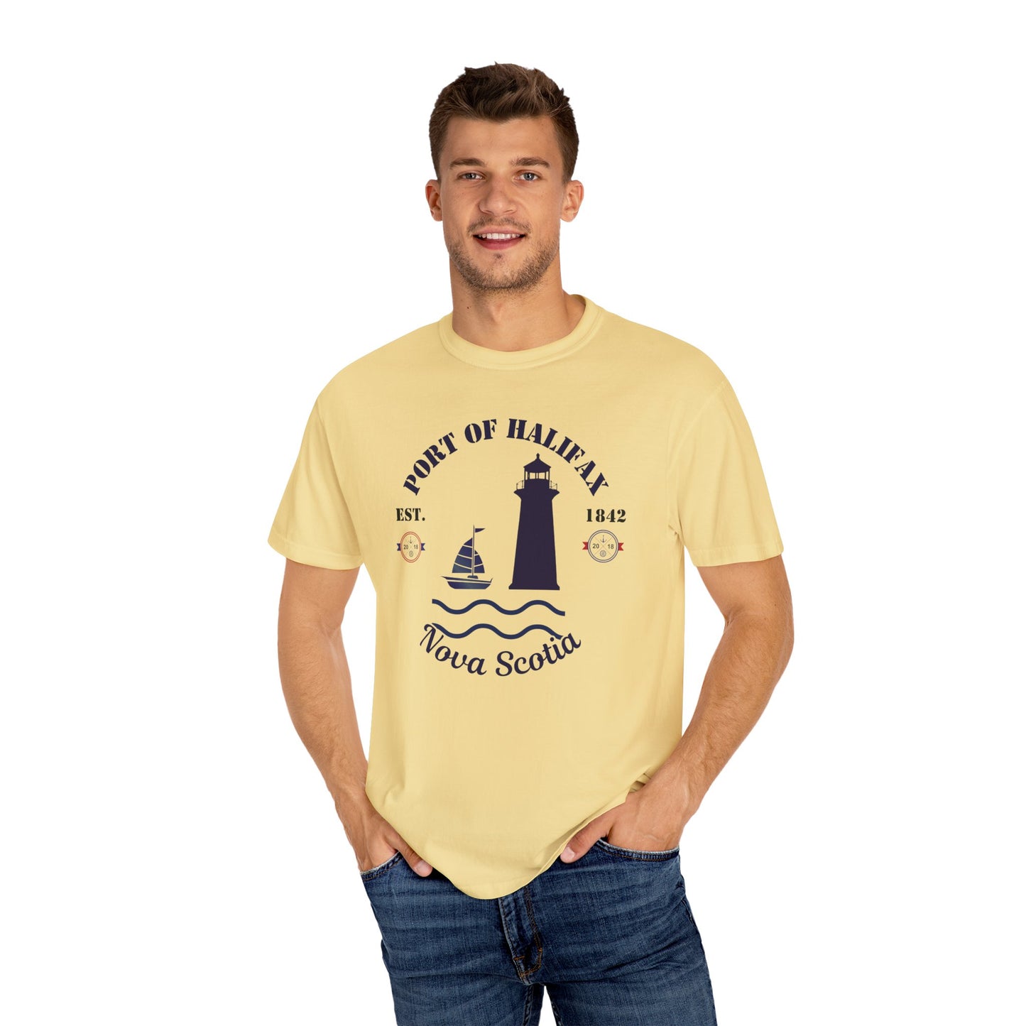 Navy Port Style Lighthouse T-Shirt.