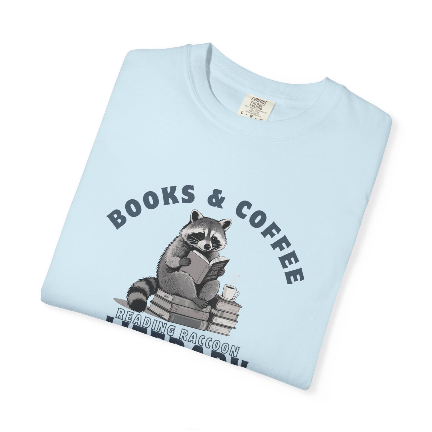 Reading Raccoon- Books & Coffee T-shirt