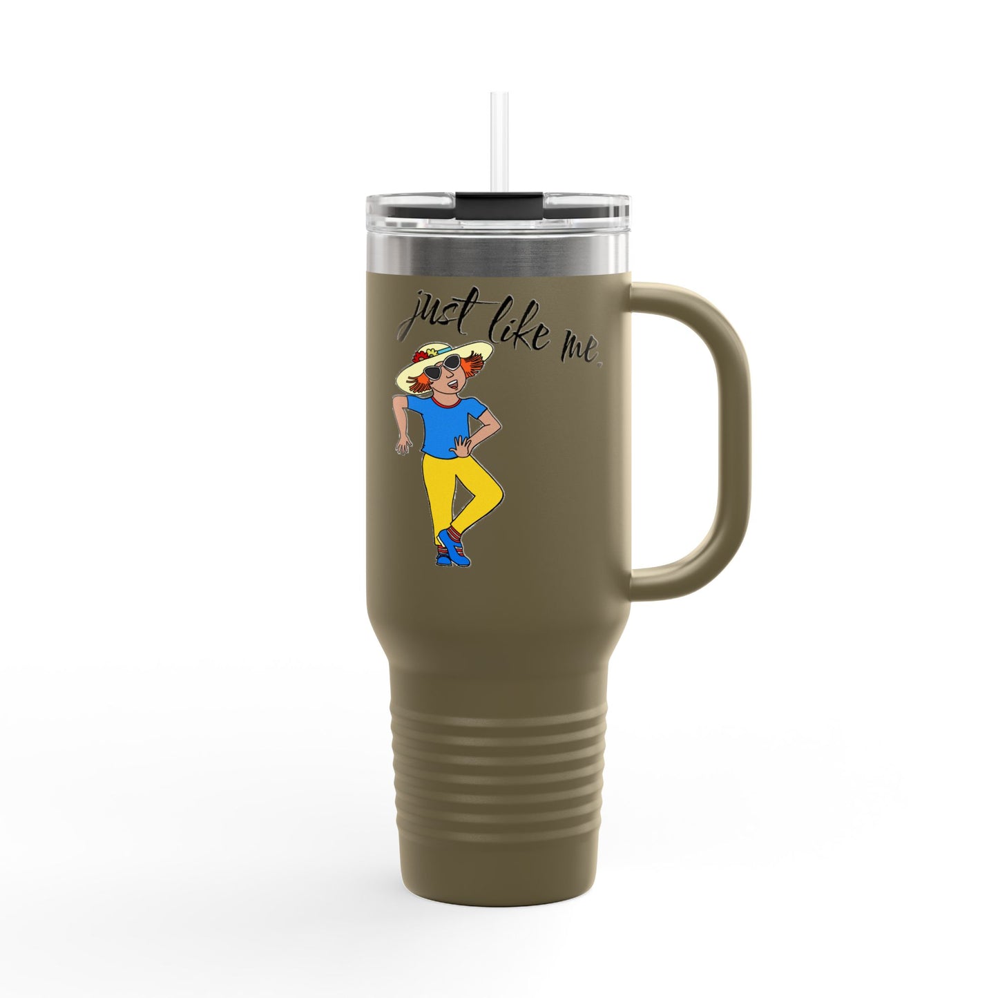 Red Hair Girl Large Travel Mug