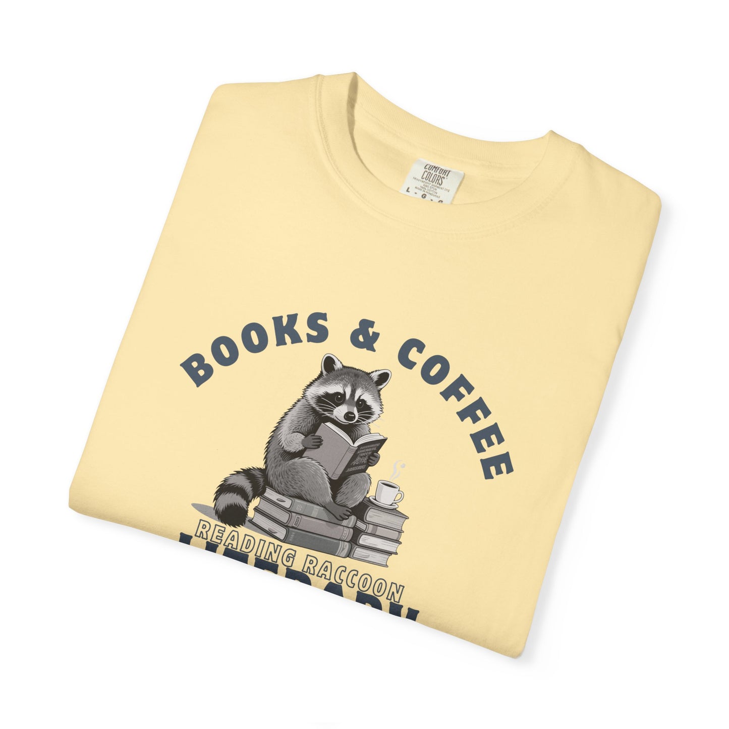 Reading Raccoon- Books & Coffee T-shirt