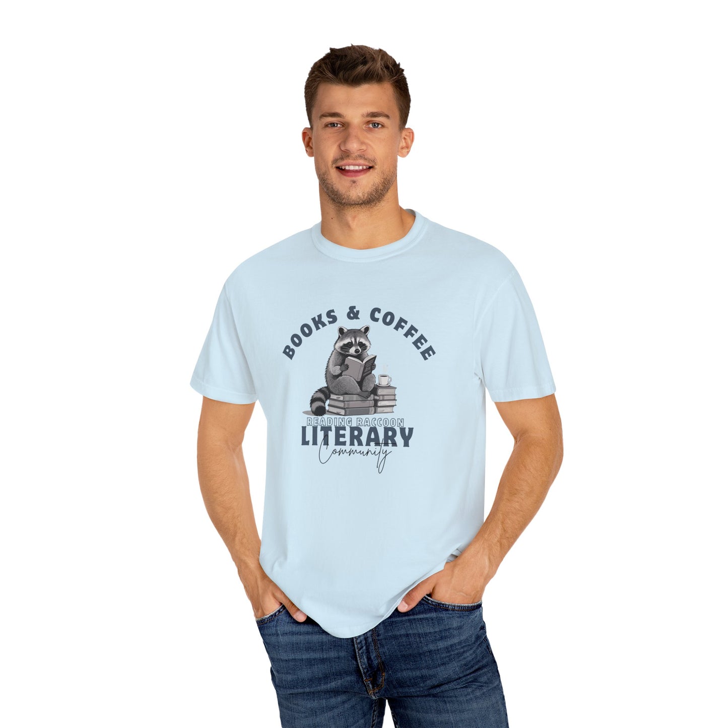 Reading Raccoon- Books & Coffee T-shirt
