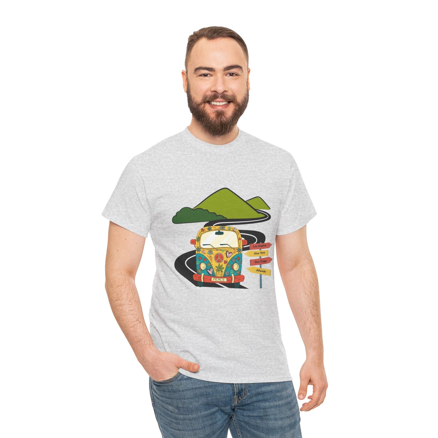 Kombi Road Trip Tee, Adventure Unisex T-Shirt, Wanderlust Cotton Shirt, On the Road Top, Retro Van Graphic Tee
