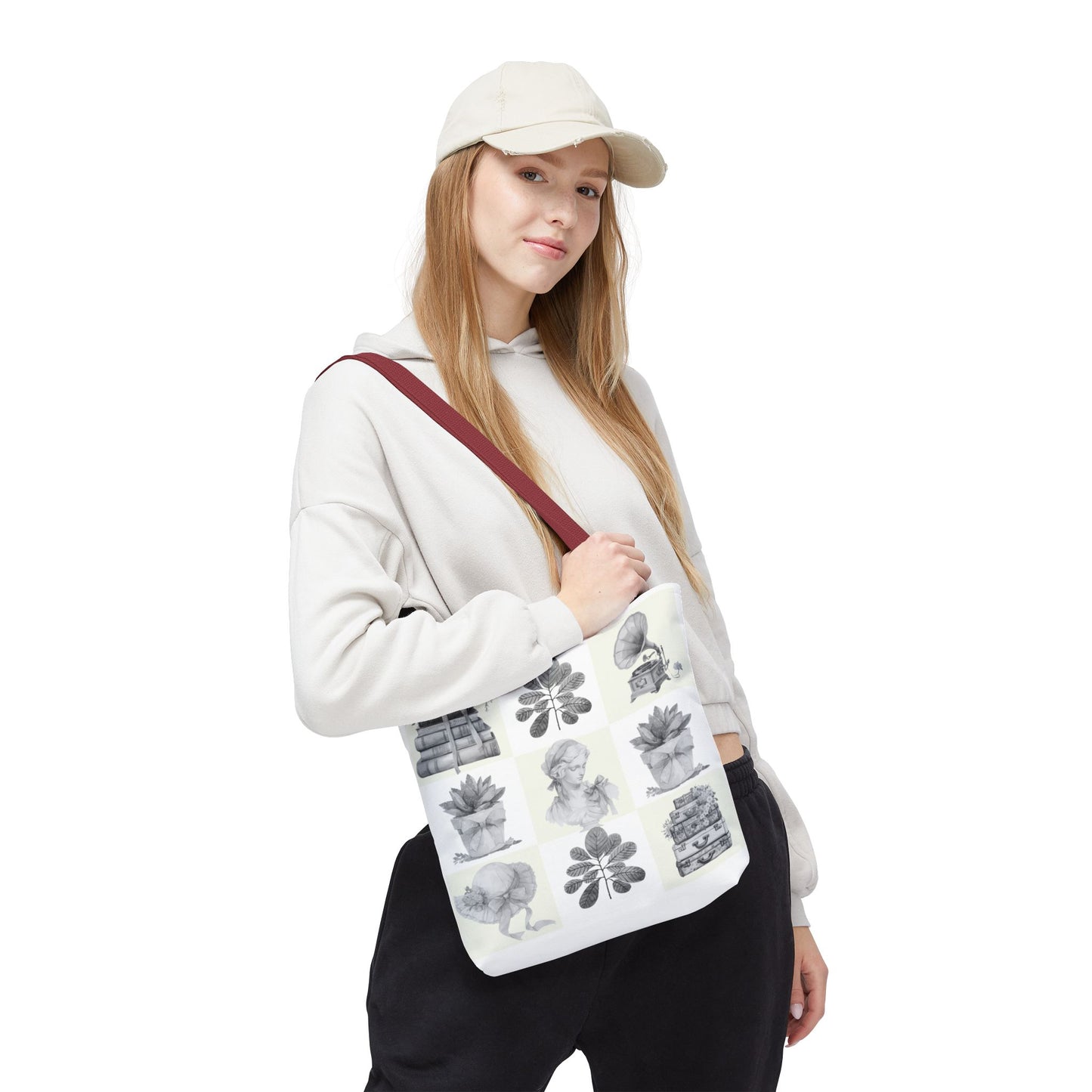 Chic vintage Botanical Tote Bag - Artistic Floral Design.