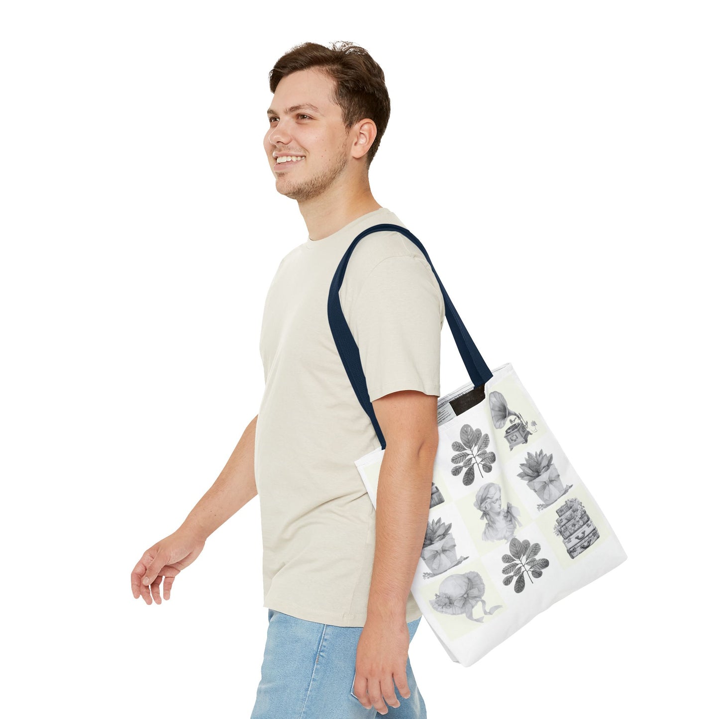 Chic vintage Botanical Tote Bag - Artistic Floral Design.