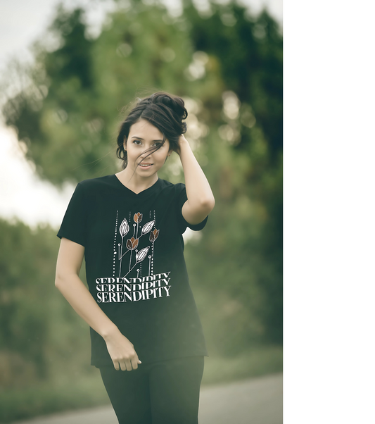Serendipity V-Neck T-Shirt. Silhouette collection.