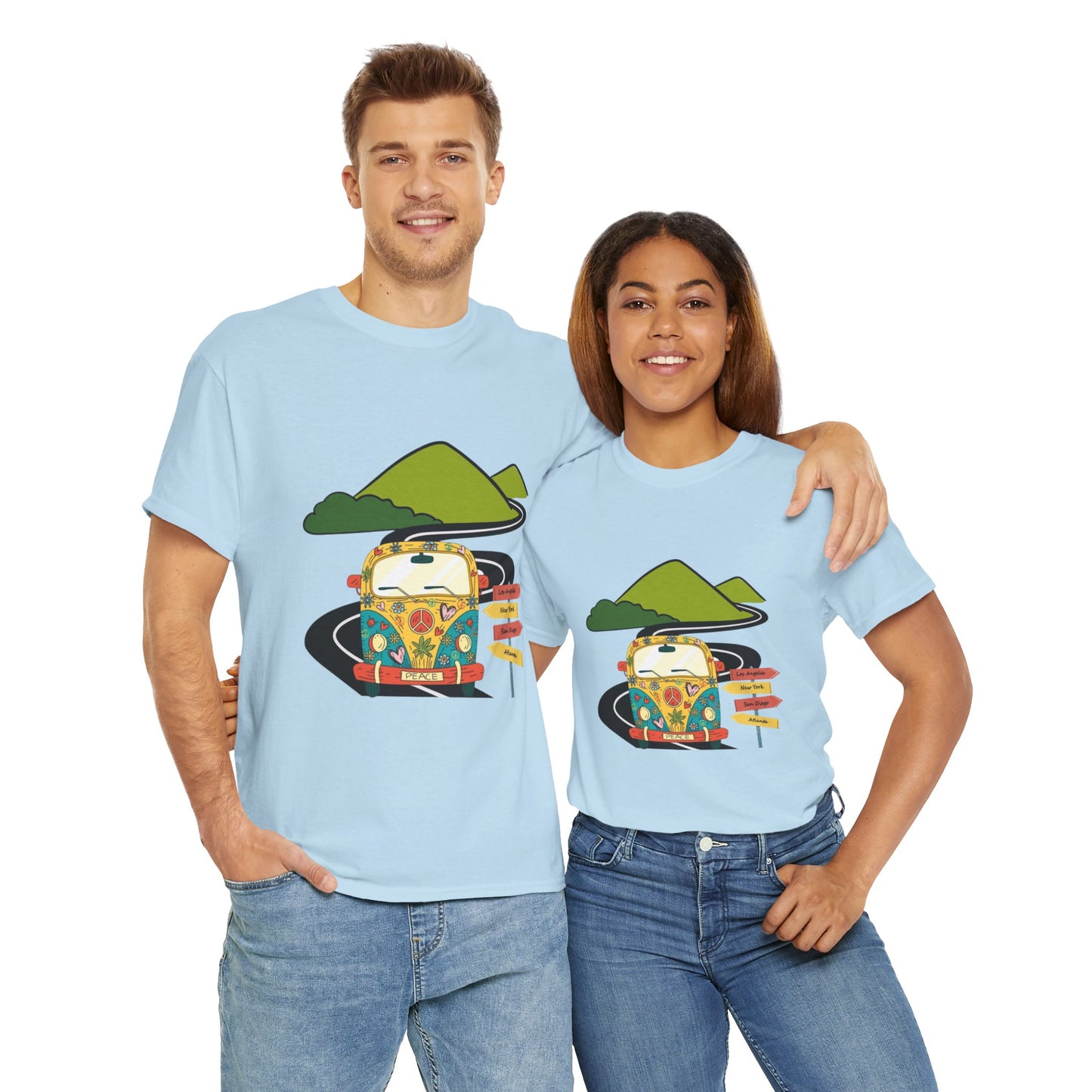 Kombi Road Trip Tee, Adventure Unisex T-Shirt, Wanderlust Cotton Shirt, On the Road Top, Retro Van Graphic Tee