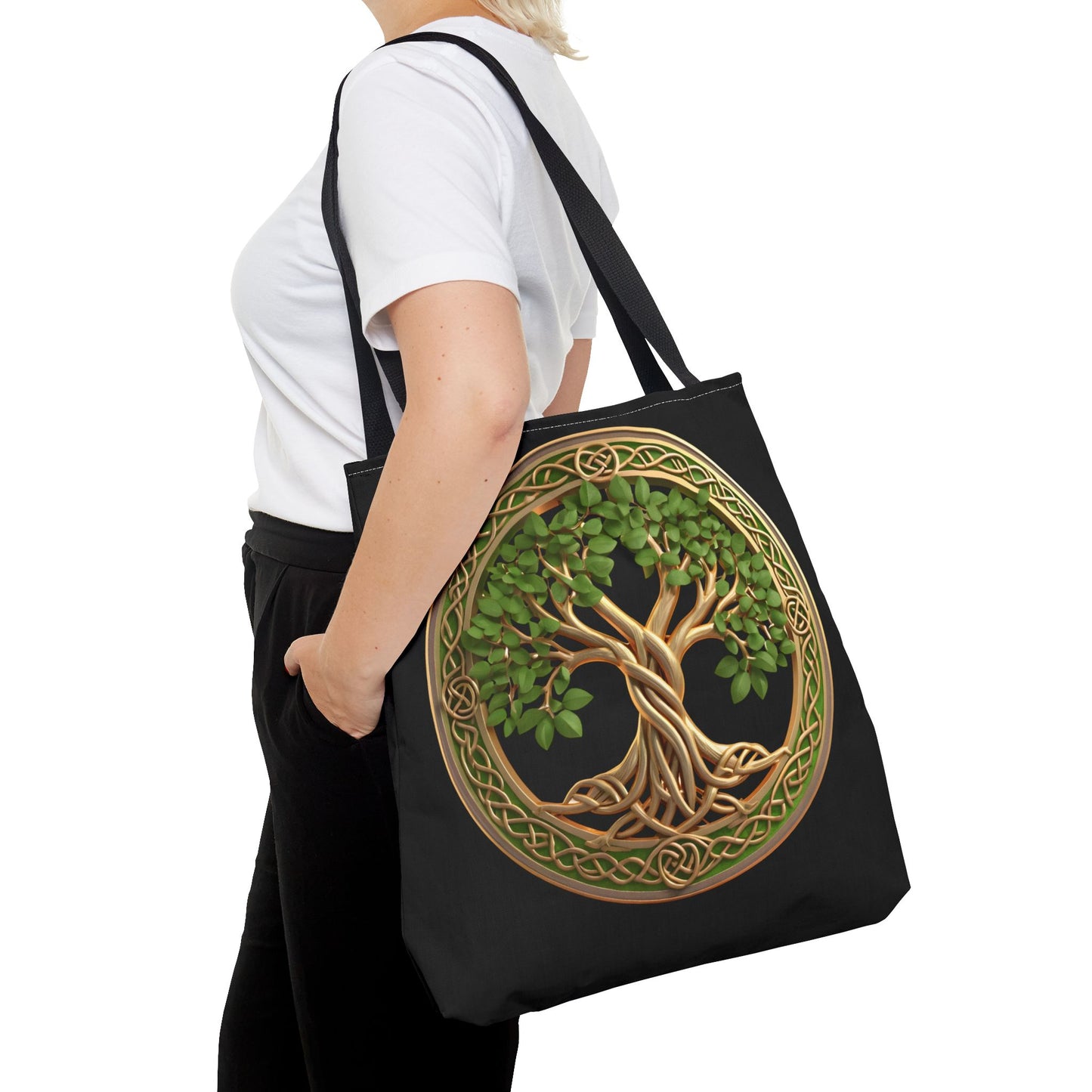 Life Tree Black Tote Bag