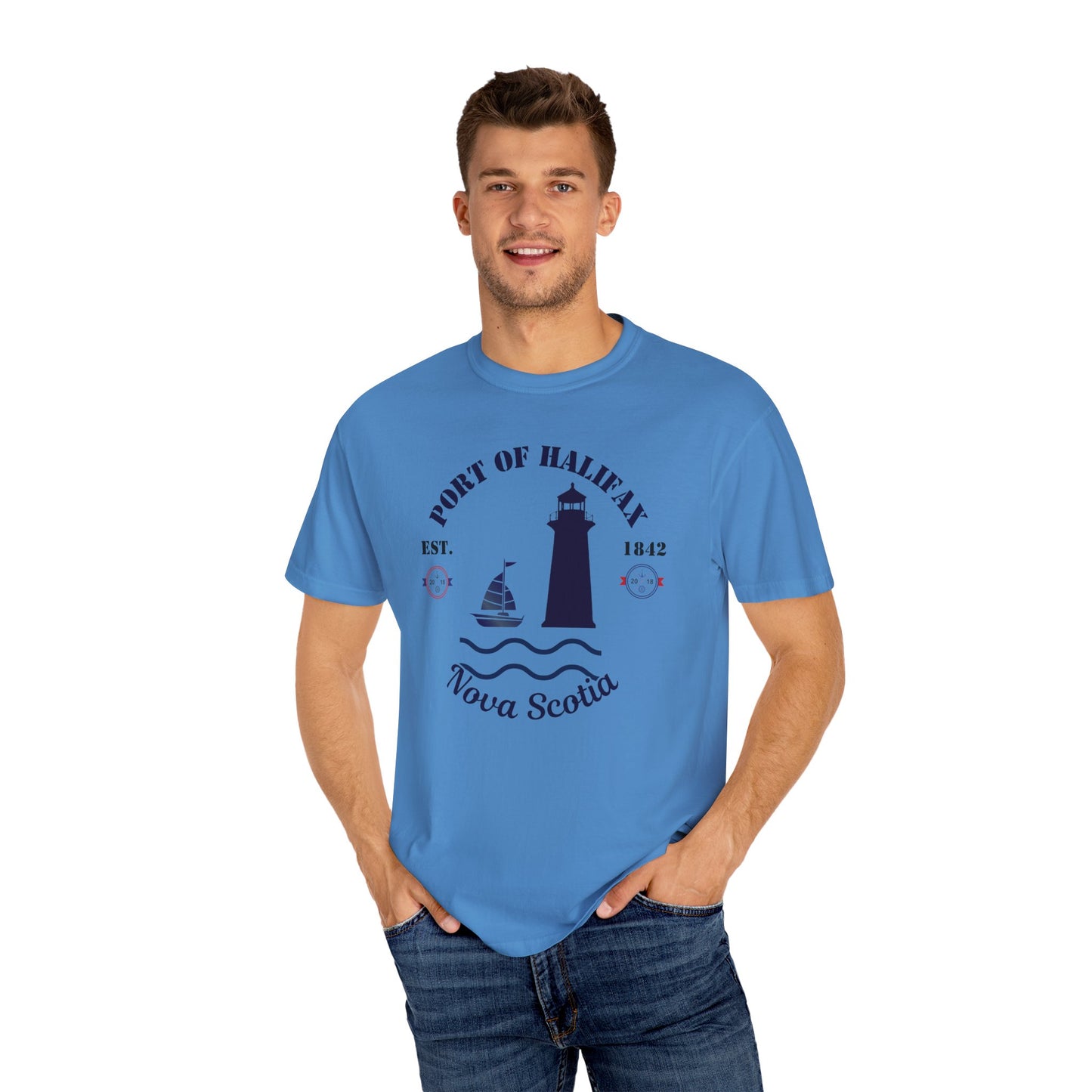 Navy Port Style Lighthouse T-Shirt.
