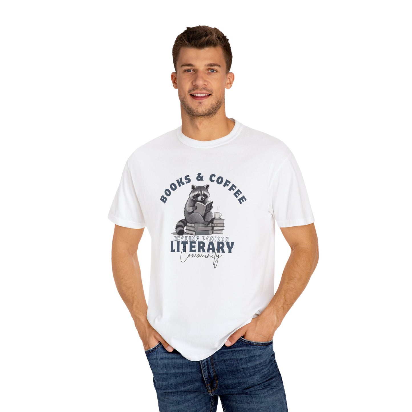 Reading Raccoon- Books & Coffee T-shirt