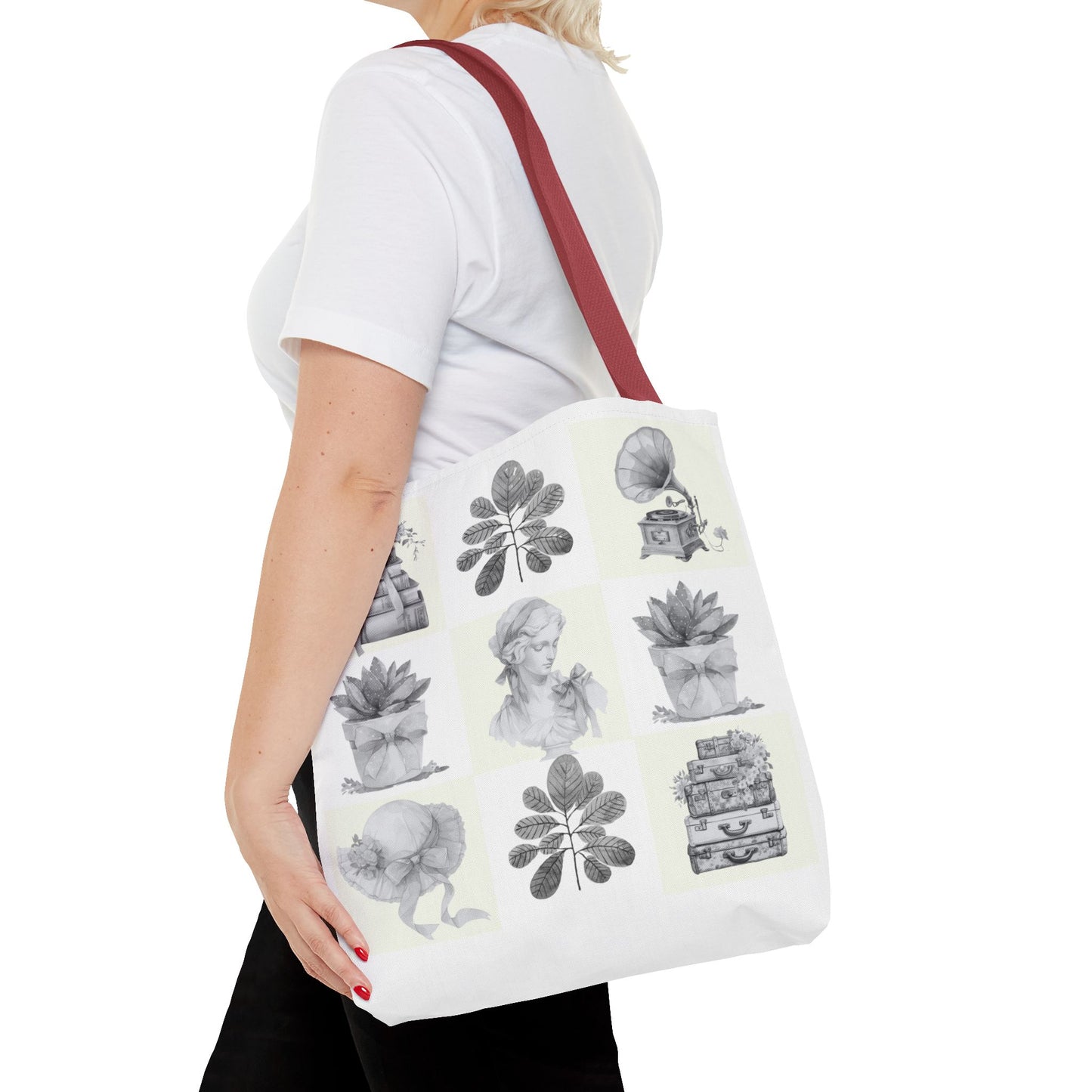 Chic vintage Botanical Tote Bag - Artistic Floral Design.