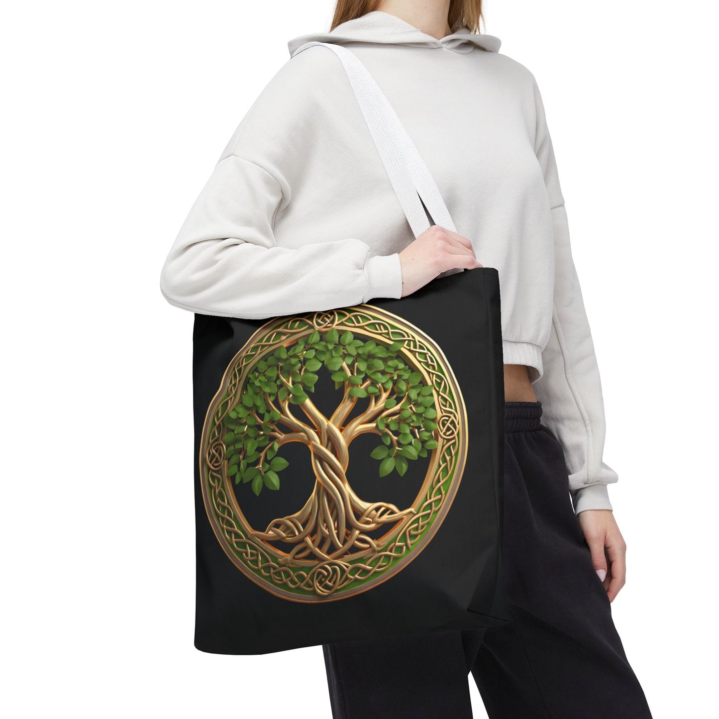 Life Tree Black Tote Bag