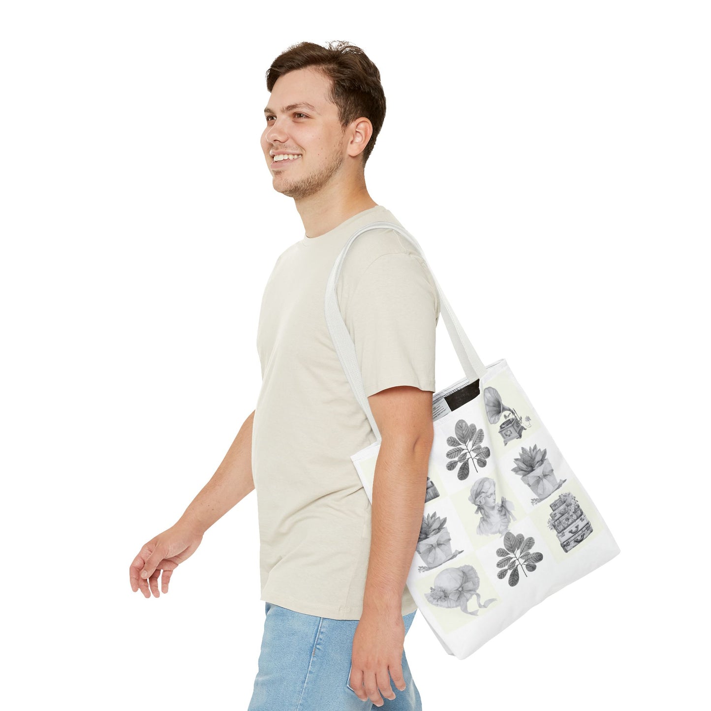 Chic vintage Botanical Tote Bag - Artistic Floral Design.