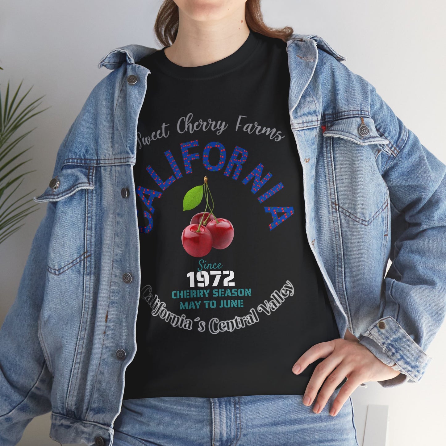 California cherry Season Unisex Tee, Cotton T-shirt, Summer Harvest Graphic Top.
