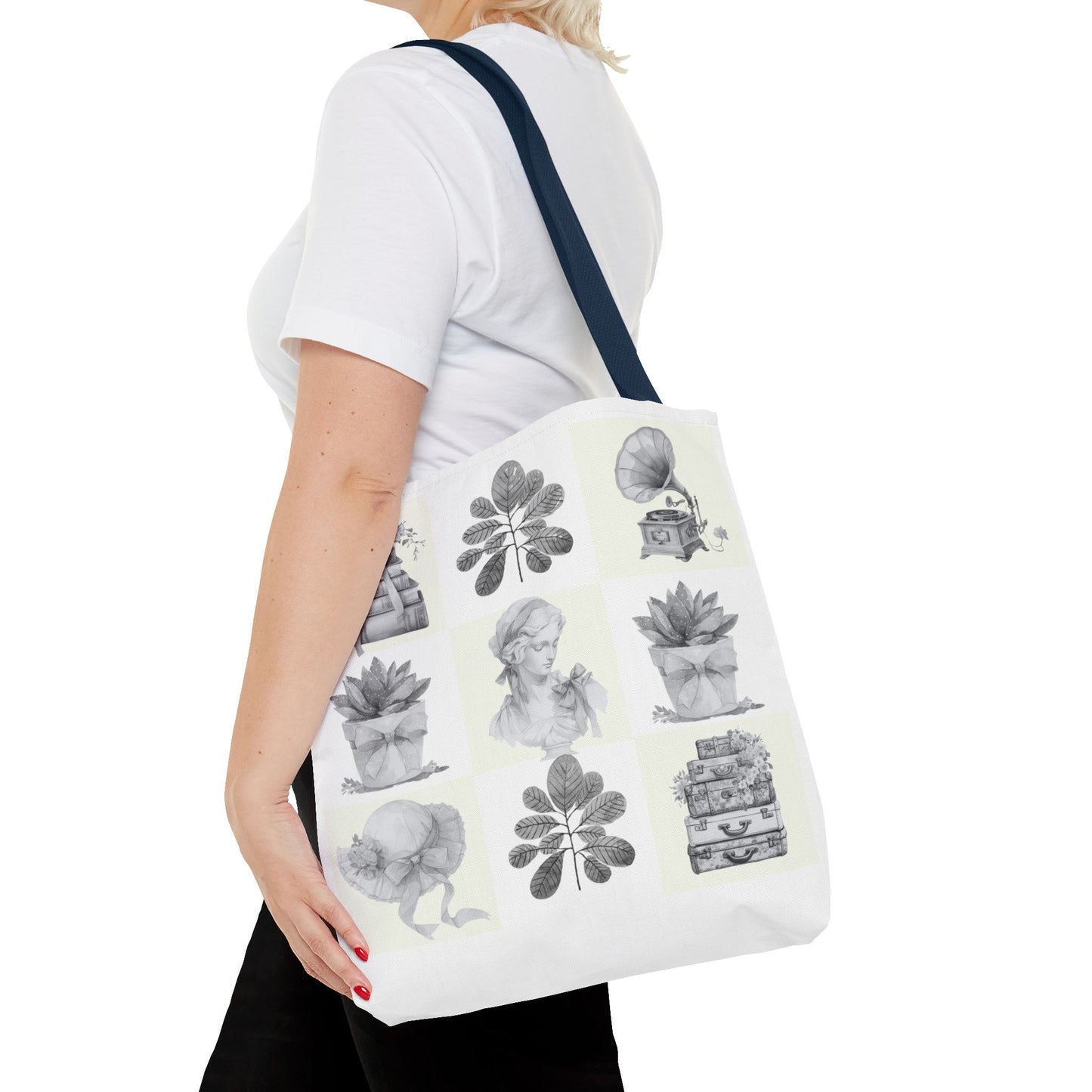 Chic vintage Botanical Tote Bag - Artistic Floral Design.