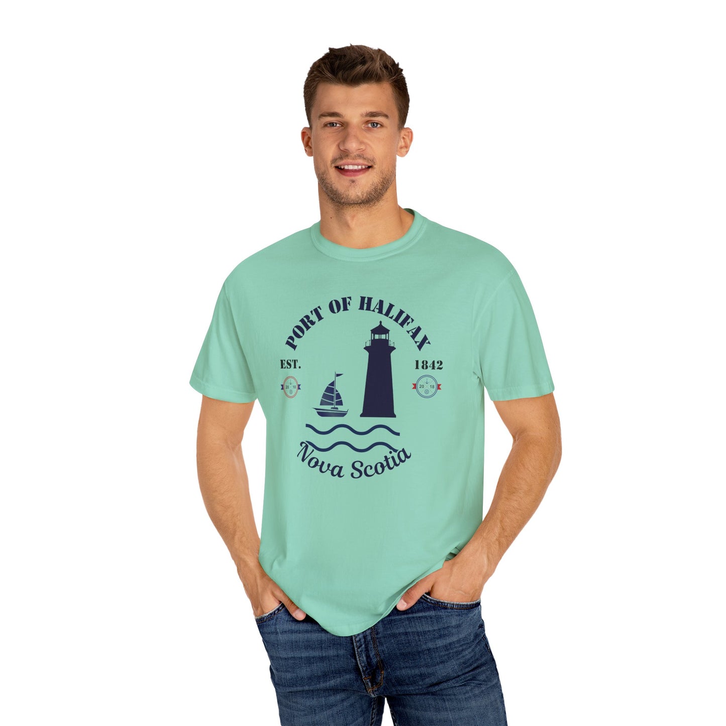 Navy Port Style Lighthouse T-Shirt.