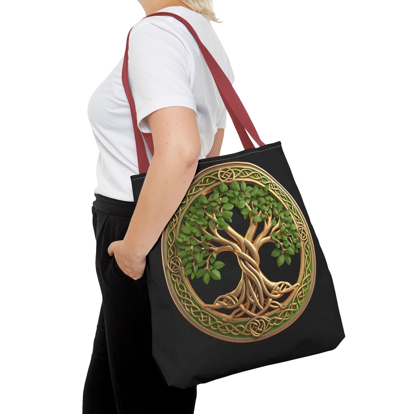 Life Tree Black Tote Bag