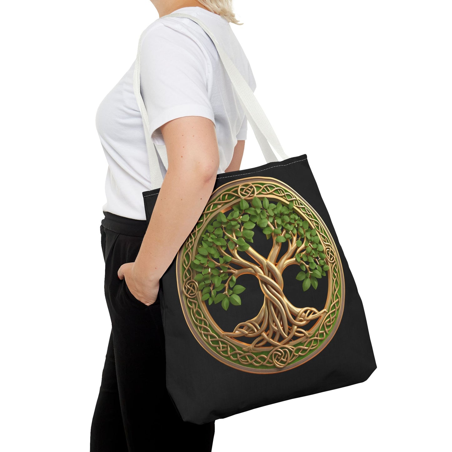 Life Tree Black Tote Bag