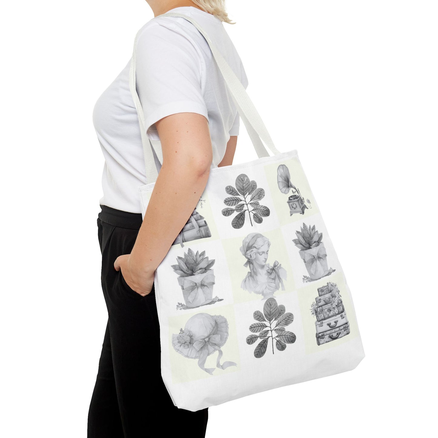 Chic vintage Botanical Tote Bag - Artistic Floral Design.