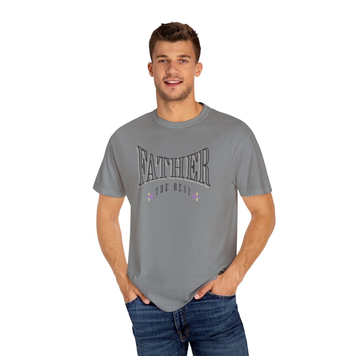 Father, "The Best" T-shirt - Unisex Garment-Dyed