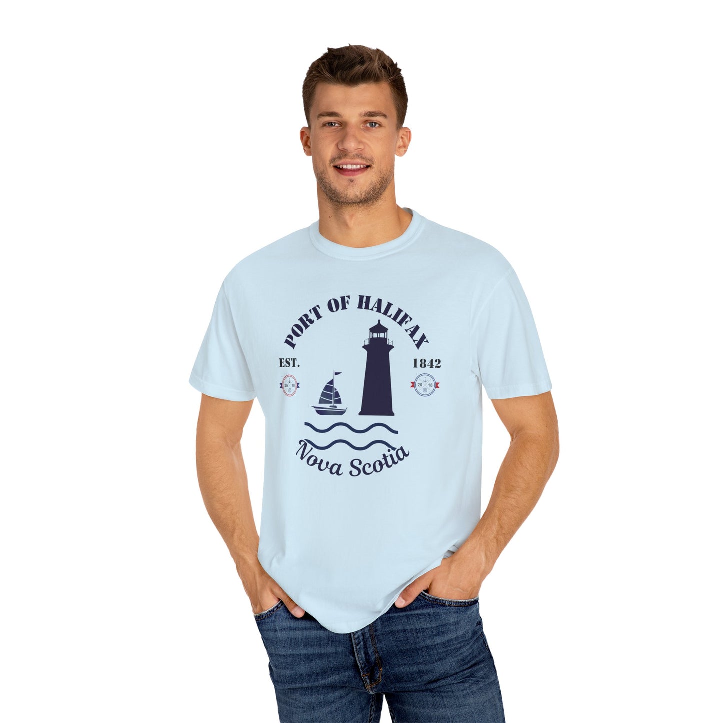 Navy Port Style Lighthouse T-Shirt.