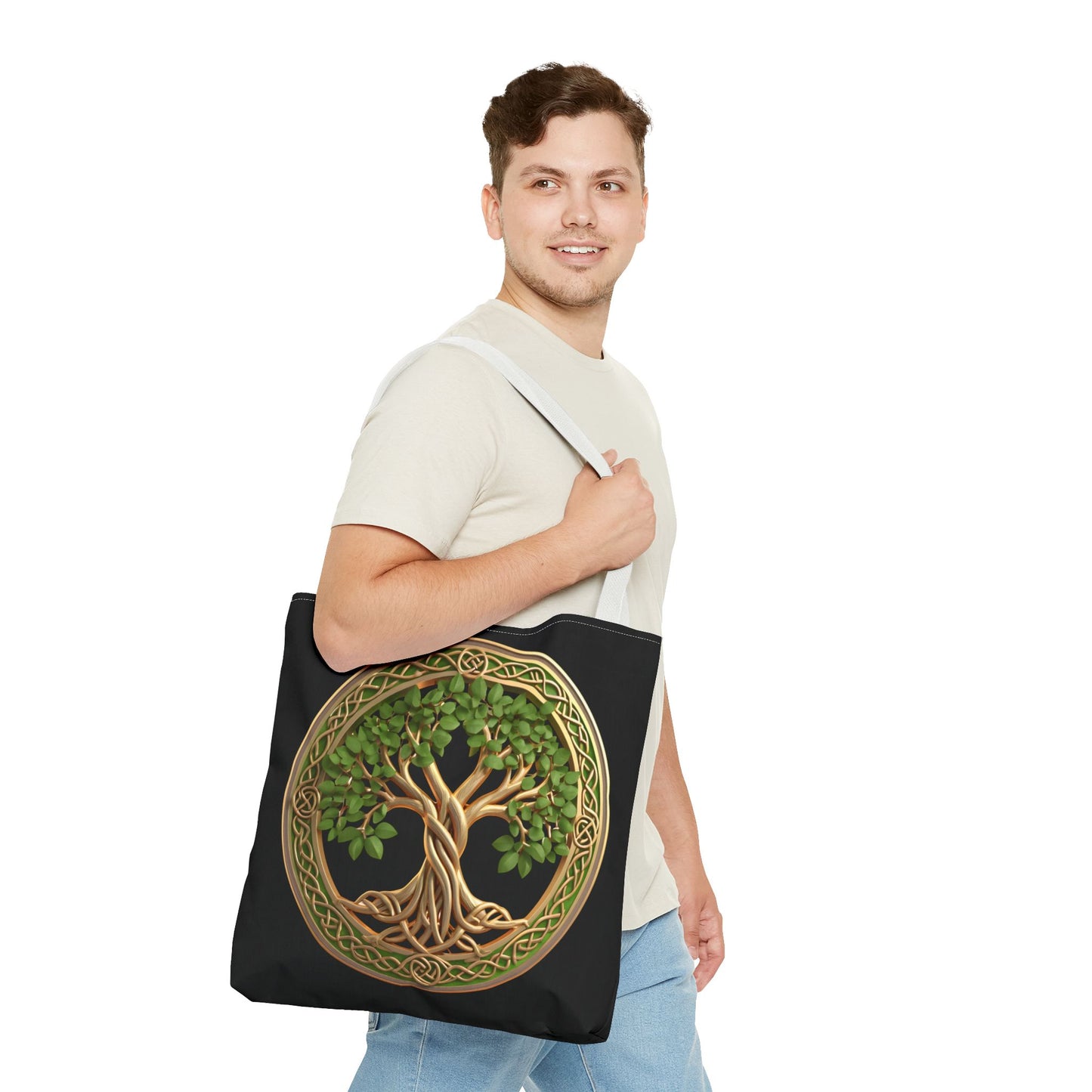 Life Tree Black Tote Bag