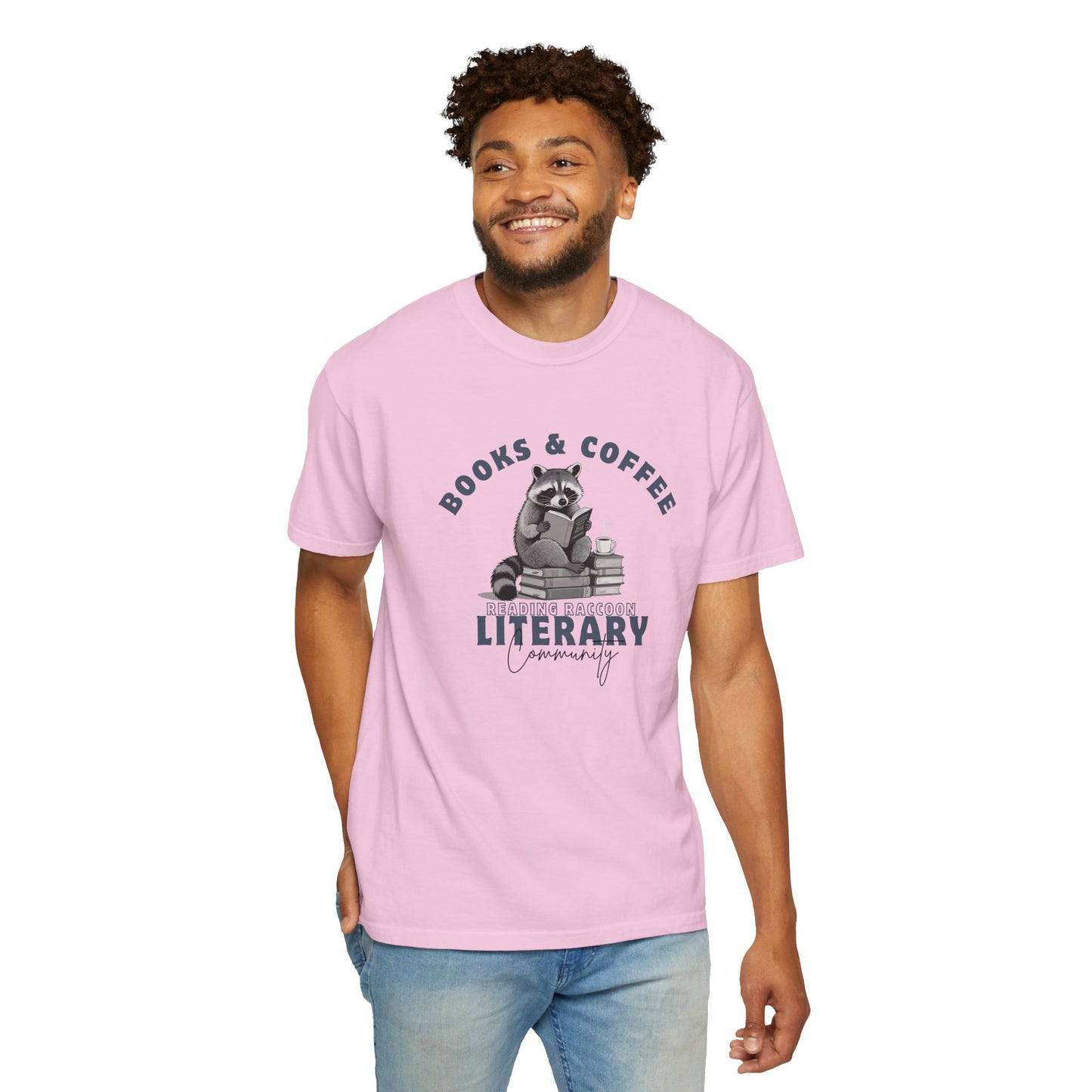Reading Raccoon- Books & Coffee T-shirt