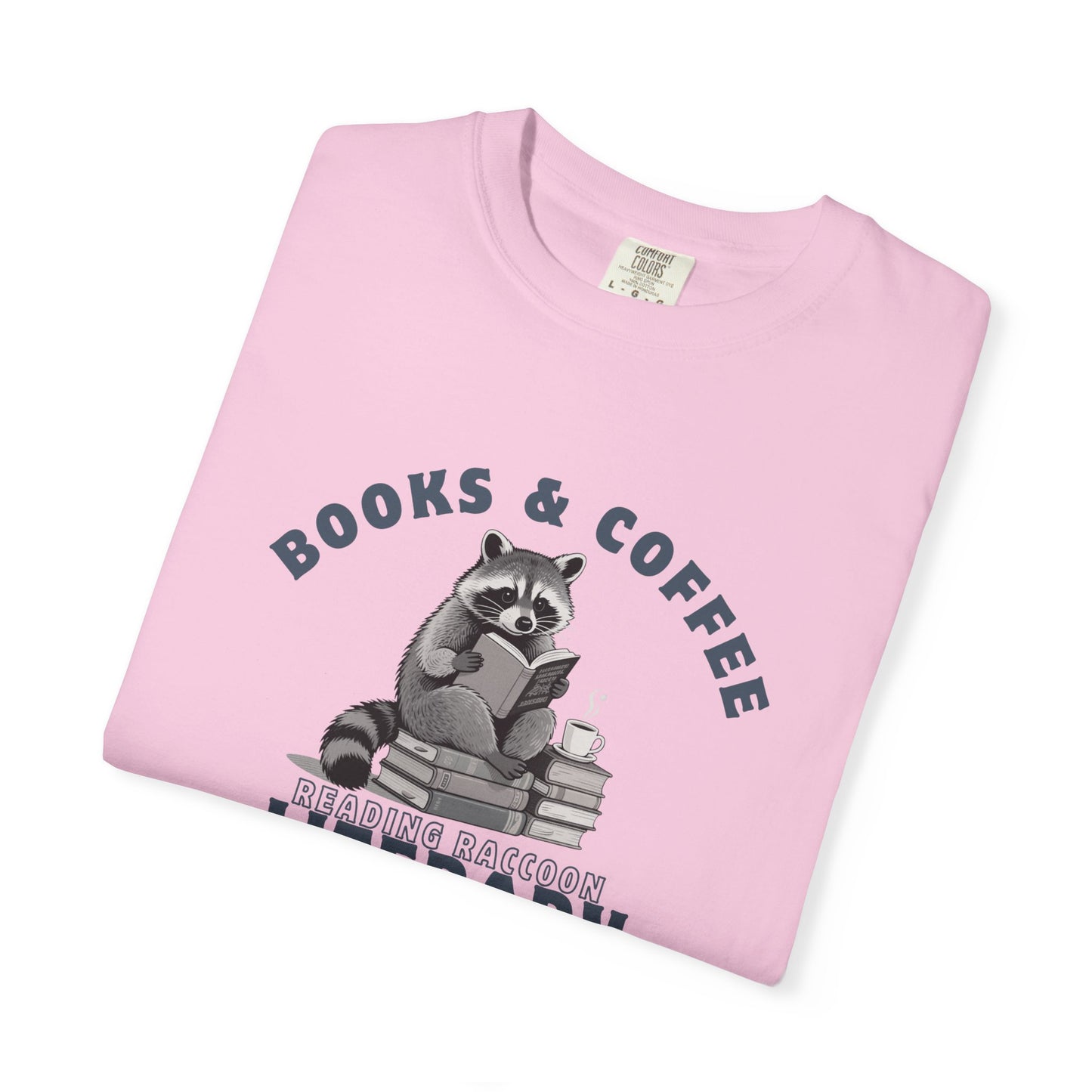 Reading Raccoon- Books & Coffee T-shirt