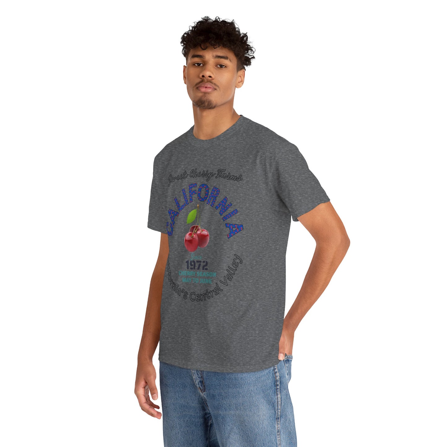 California cherry Season Unisex Tee, Cotton T-shirt, Summer Harvest Graphic Top.