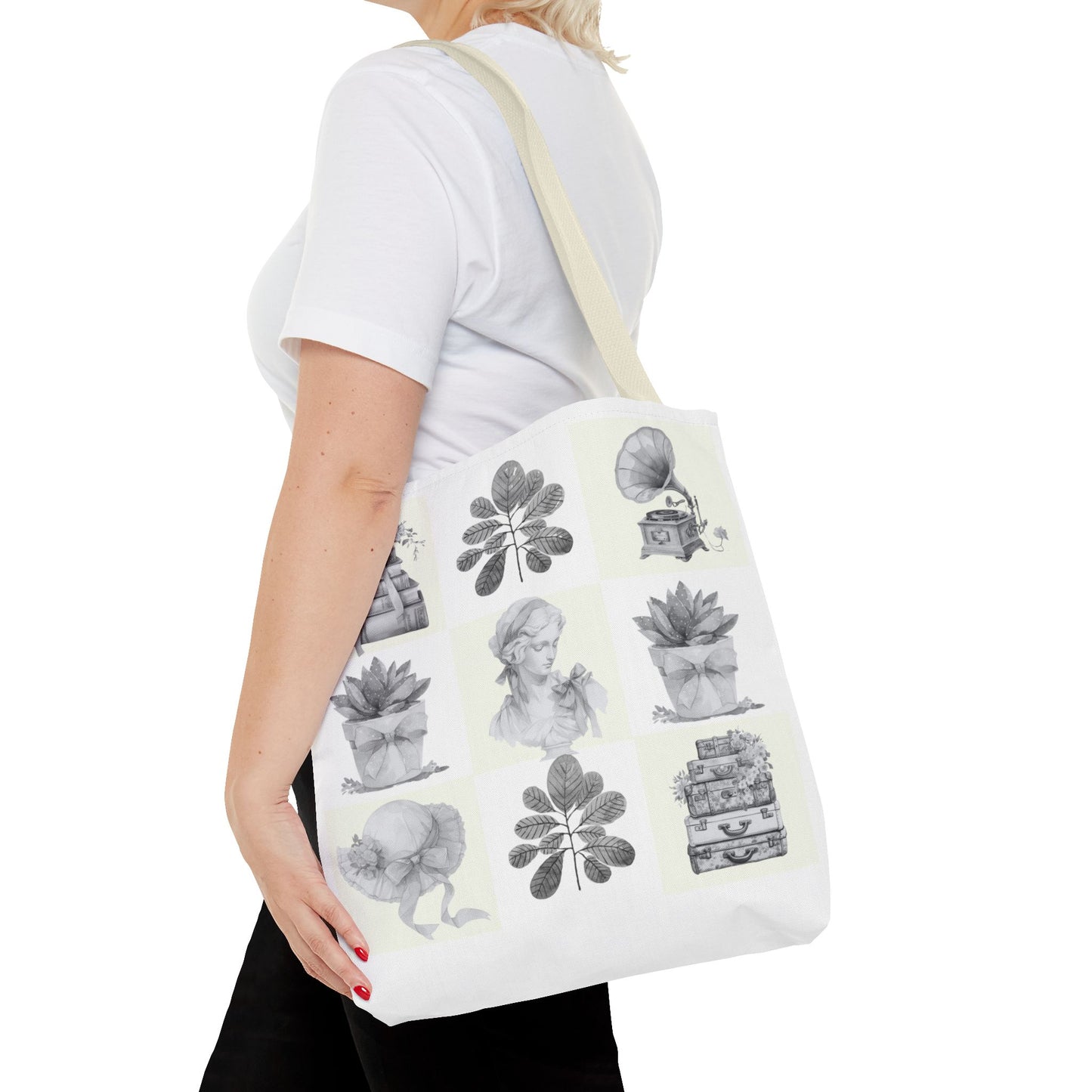 Chic vintage Botanical Tote Bag - Artistic Floral Design.
