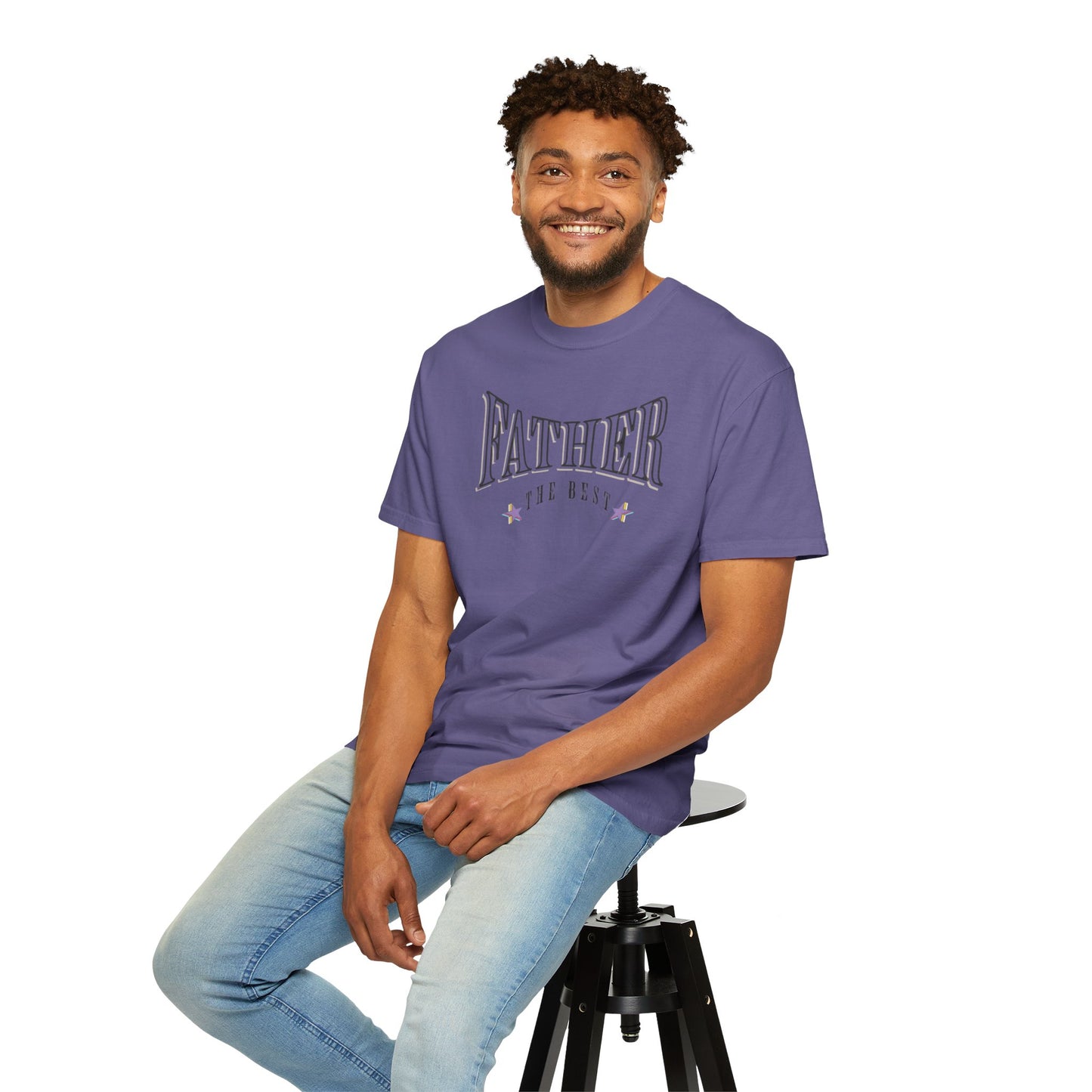 Father, "The Best" T-shirt - Unisex Garment-Dyed