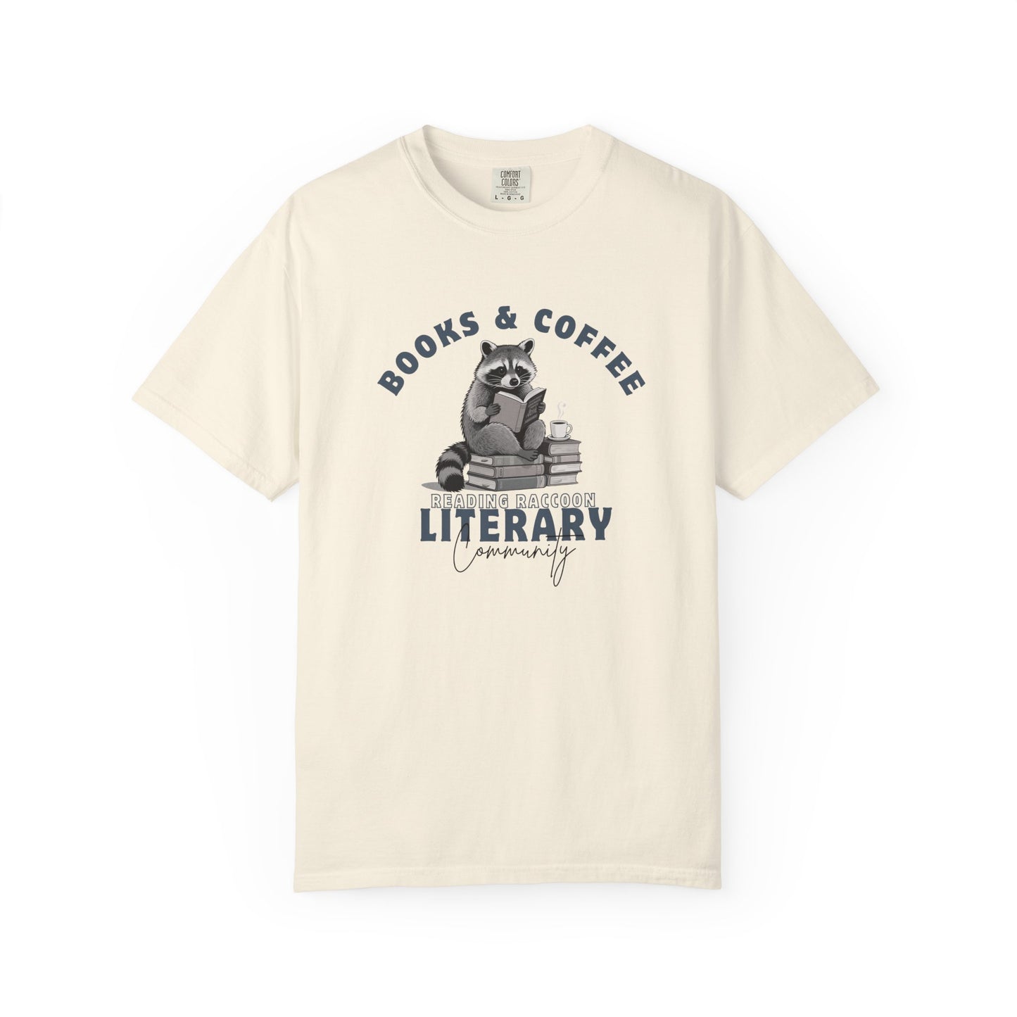 Reading Raccoon- Books & Coffee T-shirt